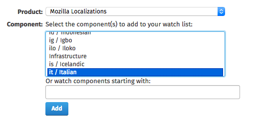 Watch a component