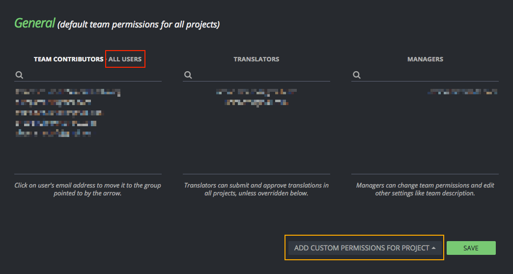 General locale permissions